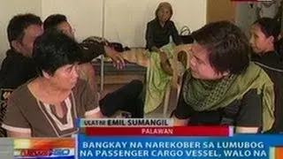 NTG: Bangkay ng narekober sa lumubog na passenger cargo vessel sa Palawan, 8 na