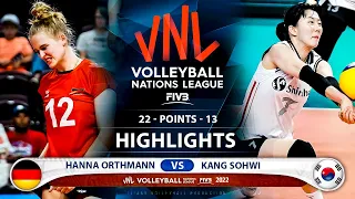 Hanna Orthmann vs Kang Sohwi | Germany vs Korea | Highlights | Women's VNL 2022 (HD)