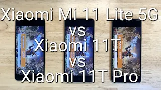 Xiaomi Mi 11 Lite 5G vs 11T vs 11T Pro 3D Mark Wild Life Graphics Performance Benchmark