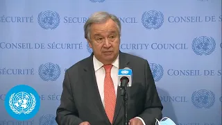 UN chief on Ukraine: "We must give peace another chance"  - Media Stakeout (25 February 2022)