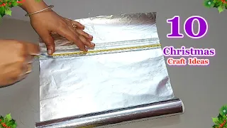 10 Easy Christmas Decoration idea with Aluminium foil |DIY Affordable Christmas craft idea🎄271