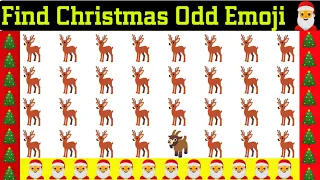 Find The Christmas Odd Emoji Out | Spot the difference game | odd one out