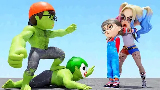 NickJoker Ruined City,Bullying Tani-NickHulk Fight with HulkJoker and Harley quin -Scray Teacher 3D