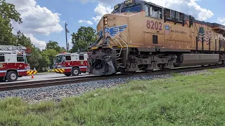 Union Pacific hit a car carrier