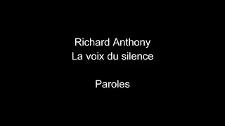 Richard Anthony-La voix du silence-paroles