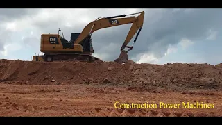 Excavator Cat 320D Working Trim Slope and Cutting Slope