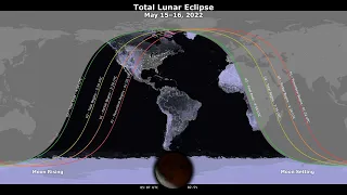 Visibility of the lunar eclipse on the evening of May 15/16 2022