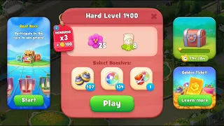 Gardenscapes Level 1400 Walkthrough "No Boosters Used"