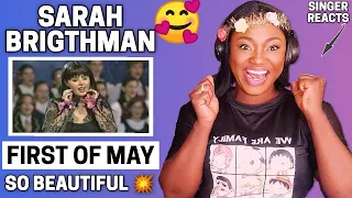 SINGER REACTS | SARAH BRIGHTMAN - FIRST OF MAY (BEE GEES COVER) - CHRISTMAS IN VIENNA 1997 REACTION😱