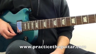 Guitar Lessons-How To Play-Pattern 1 Major Scale 3 Notes Per String 4 Note Groupings-15 Tempos