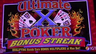 Ultimate X Poker Bonus Streak $7.5 a pull! Let's see some electronic cards!