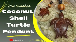 Making a turtle pendant using coconut shell | Amazing diy idea from coconut shell 🌴🥥