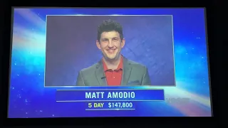 Jeopardy, intro - Matt Amodio Day 6 (7/28/21)