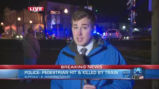 Suffolk officials: Pedestrian struck, killed by Amtrak train