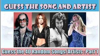 Guess the Song and Artist | Guess 40 Random Songs and Artists: Part 1