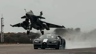 Bugatti Sport Car v/s Rafale Fighter Jet  DRAG RACE #shorts