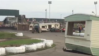 Caravan Destruction Derby With Static Caravans Skegness Raceway 21/07/19.