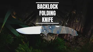 ✔Knife making - Handmade BACK LOCK FOLDING KNIFE w/ Stabilized Wood Handle