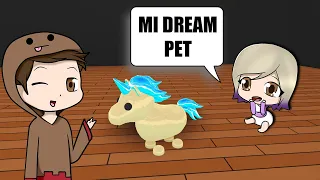 LE REGALO A LYNA BEBÉ SU DREAM PET EN ADOPT ME ROBLOX!! UN UNICORNIO DORADO! 😱😍