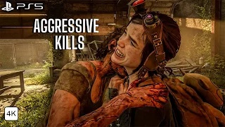 The Last of Us Part 1 PS5 Aggressive & Brutal Kills Gameplay - Ellie & Joel - Bills Town