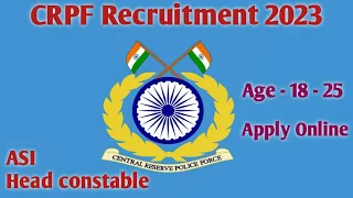 CRPF Recruitment 2023 || New job notification || govt job notification #job #jobsearch #jobvacancy