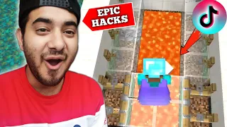 Rating EPIC Tik Tok viral Minecraft Hacks with Teddy!