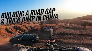 BUILDING A HUGE ROAD GAP AND TRICK JUMP IN CHINA DESERT!!!