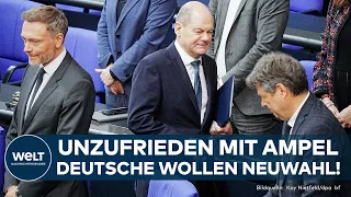 DEUTSCHLAND-UMFRAGE: Klatsche für Ampel! Mehrheit will vorgezogene Neuwahl des Bundestages