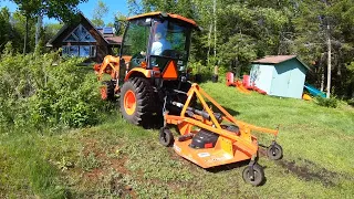 570 FIRST MOW. Rough Cut. Kubota LX2610 Tractor. FDR1660 Rear Mount Mower. outdoors   4K