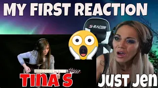 Tina S THROUGH THE FIRE AND FLAMES COVER | REACTION | Just Jen FIRST EVER REACTION TO TINA S