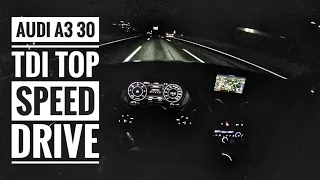 Audi A3 Saloon 30 TDI (2019) | POV Drive on German Autobahn @ night - Top Speed Drive