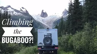 Driving expedition vehicle in Bugaboos Provincial Park, BC, Canada - Hiking and climbing