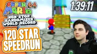 Super Mario 64 Randomizer 120 Star Speedrun in 1:39:11 (Non-Stop)