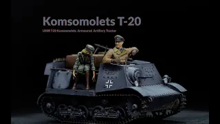 【Model Building】Komsomolets T-20(captured) - Trumpeter - 1/35 Tank Model - USSR most Cute Machinery!