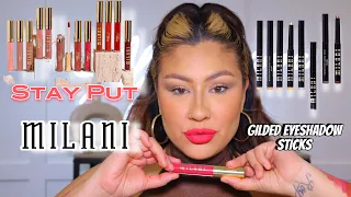 I SWATCHED ALL MILANI STAY PUT LIQUID LIPSTICKS!!! *GILDED EYESHADOW TUTORIAL* ALMA RIVERA BEAUTY