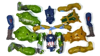 Merakit Mainan Captain America vs Thanos Armor vs Hulk Buster Avengers Superhero Toys
