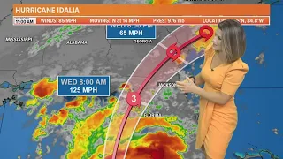 Idalia 12 p.m. Update: Hurricane set to make landfall in Florida Wednesday at 8 a.m.