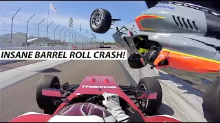 BARREL ROLL RACECAR CRASH: USF 2000 at St Pete 2019