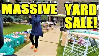 Ep257: CAN WE FIND ANY ANTIQUES AT THIS LARGE COMMUNITY SALE? - GoPro Garage Sale Vlog!