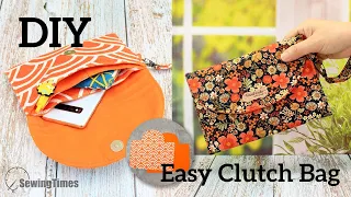 DIY Easy Clutch Bag | How to make a Three Compartment Handbag [sewingtimes]