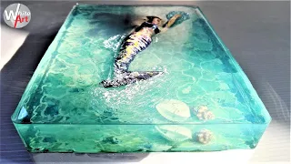 How to make The Little Mermaid  in Sea realistic Diorama tutorial | DIY underwater Resin Art.