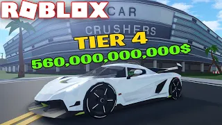 DESTROYING MOST EXPENSIVE TIER 4 CARS in ROBLOX CAR CRUSHERS 2 (UPDATE 20!)