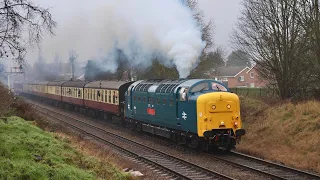 Deltic Thrash & Clag! 55019 Royal Highland Fusilier on the GCR 15th January 2022