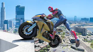 GTA 5 Iron Spiderman Bike Ragdolls Compilation (Euphoria Physics Showcase) Long Video 23