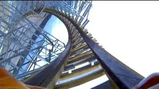 Hades 360 Looping Wooden Roller Coaster POV Mt Olympus Wisconsin Dells