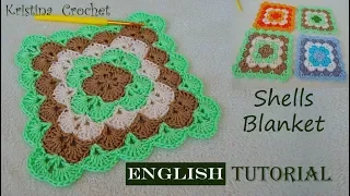 How to Crochet SHELLS BLANKET / Tutorial (English)