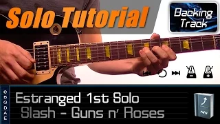 Estranged 1st Solo (Guns n´ Roses) / Guitar Lesson - How to play + TABS