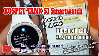 Kospet Tank S1 Smartwatch - Bluetooth Call, SMS Notifications, WhatsApp Notifications Demo