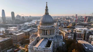 St Paul's Cathedral, London - Drone Stock Footage