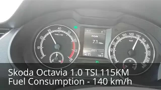 Nowa Skoda Octavia 2017 1.0 TSI - pomiar spalania przy 90 i 140 km/h | Fuel consumption TEST PL